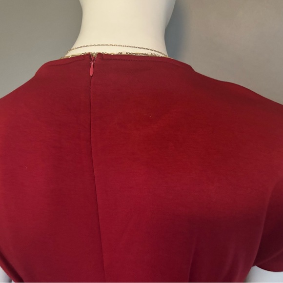 Red short sleeve dress with belt, Large BNWT - Picture 8 of 15